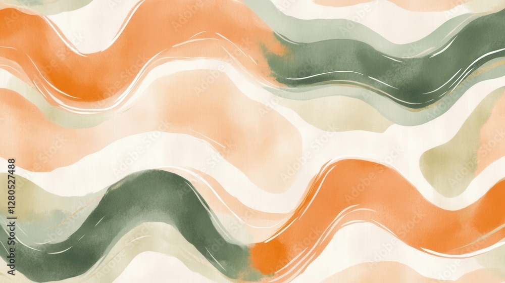 Poster abstract waves pattern with soft colors and organic shapes