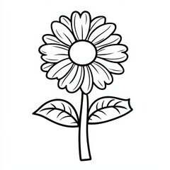 Simple Flower Illustration for Coloring Pages