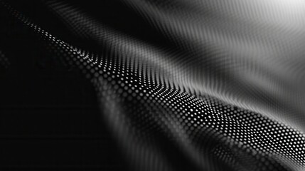 Abstract Black and White Motion Design with Dots and Waves