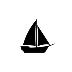 Sailing Silhouette: A sleek black silhouette of a sailboat against a minimal background, capturing the essence of maritime travel.
