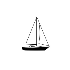 Sailing on Simplicity: A minimalist illustration of a sleek sailboat, set against a backdrop. The stark contrast highlights the vessel's elegant lines and suggests a sense of freedom.