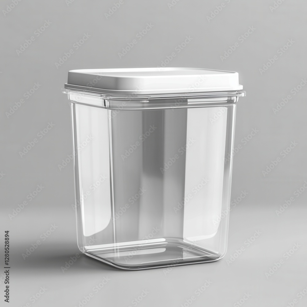 Poster clear plastic storage container with square lid for organizing items