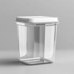 Clear Plastic Storage Container with Square Lid for Organizing Items