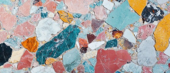 Naklejka premium Colorful Mosaic Stone Pattern for Textures and Backgrounds