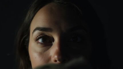 Fototapeta premium Woman's Face in Half Shadow
