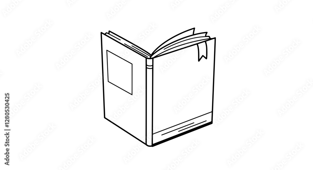 Poster reading adventure: an open book with a bookmark invites the viewer into a world of endless stories a