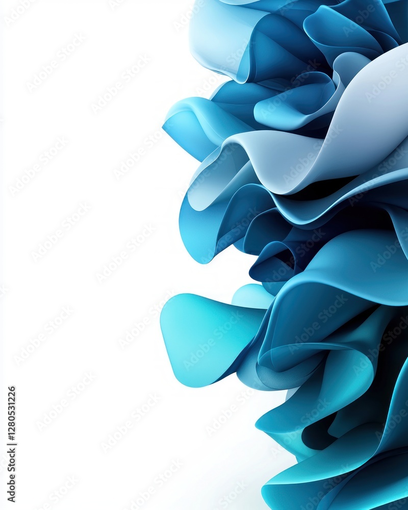 Poster abstract blue wave background with curved shapes and flowing lines