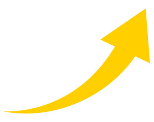 黄色い上昇矢印のイラスト
