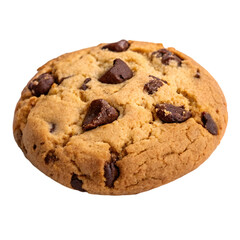 Chocolate and almond cookies isolated on white background Generated by Ai.