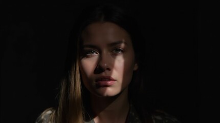 Half-Illuminated Woman's Face