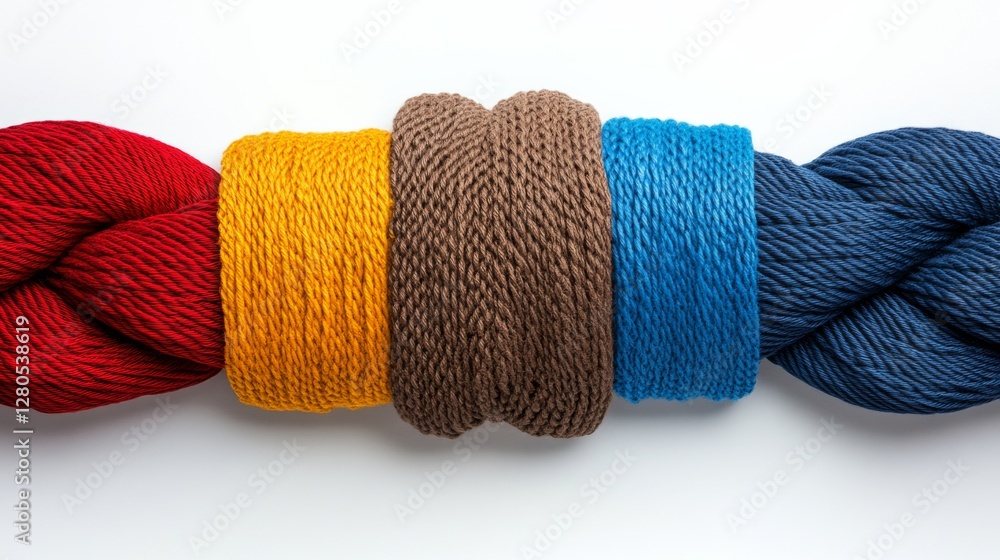 Aufkleber brightly colored yarns arranged side by side create a vibrant display of textile art materials for c