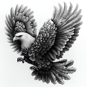recommend clip art: A majestic eagle soaring through the sky.