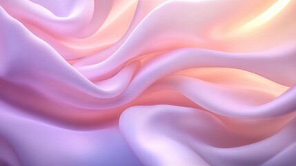 Fototapeta premium Luxurious silk fabric background with gentle folds, illuminated by