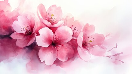 A delicate watercolor illustration of pink cherry blossoms, symbolizing beauty and renewal.