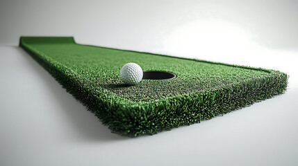 golf practice mat with ball near hole, perfect for indoor training