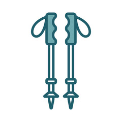 trekking pole icon vector design template simple and clean