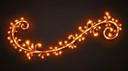 Glowing Floral Design Elegant Swirl Ornament