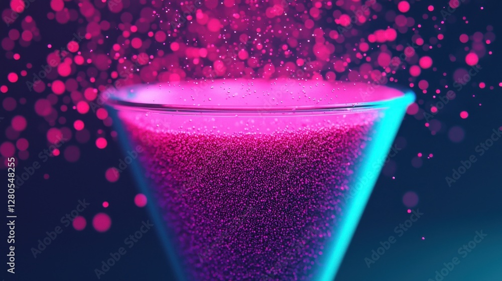 Aufkleber funnel concept. mesmerizing swirl of glowing particles in dynamic transparent funnels