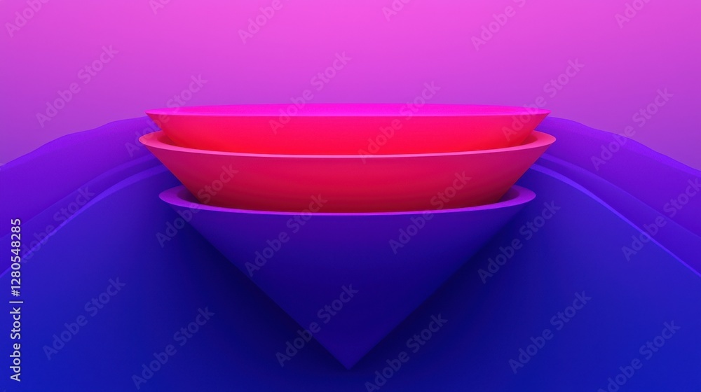 Aufkleber funnel concept. minimalist transparent funnel with soft glowing edge in abstract digital composition
