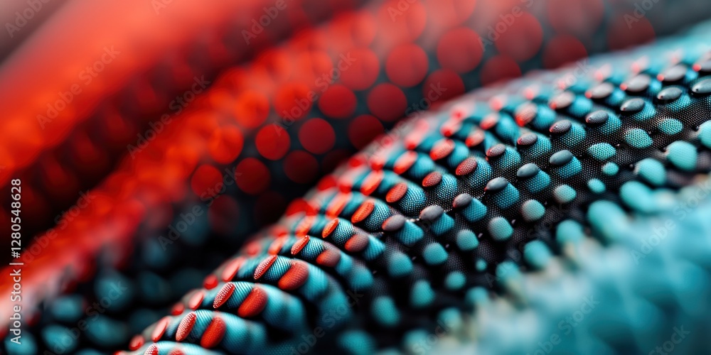 Fototapete colorful abstract texture with red and blue patterns and dots