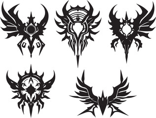 A set of futuristic items. Hand drawn vector illustration