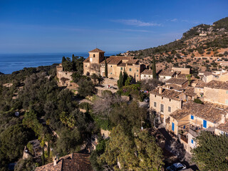 parish church of San Juan Bautista and village, 14th century, Deià, Natural area of the Serra de...