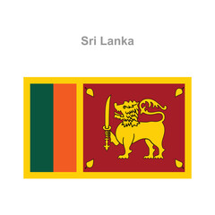 Sri Lanka flag. Vector illustration of the national flag