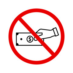No money dollar currency in saving account icon with flat style