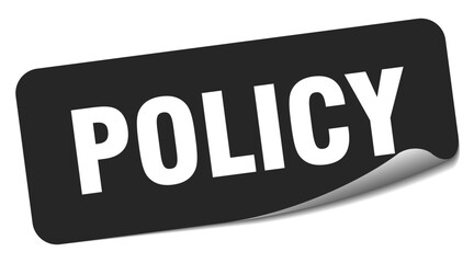 policy sticker. policy label