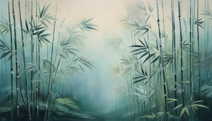 Bamboo forest landscape in painting style, part 10