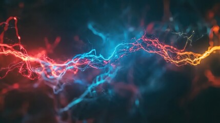 Abstract Energy Collision: A Symphony of Red and Blue