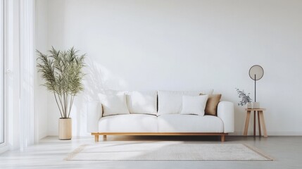 Spacious modern apartment living room with a clean