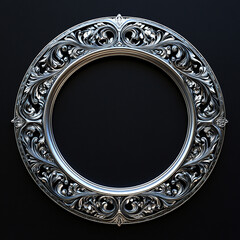 silver frame on a black background