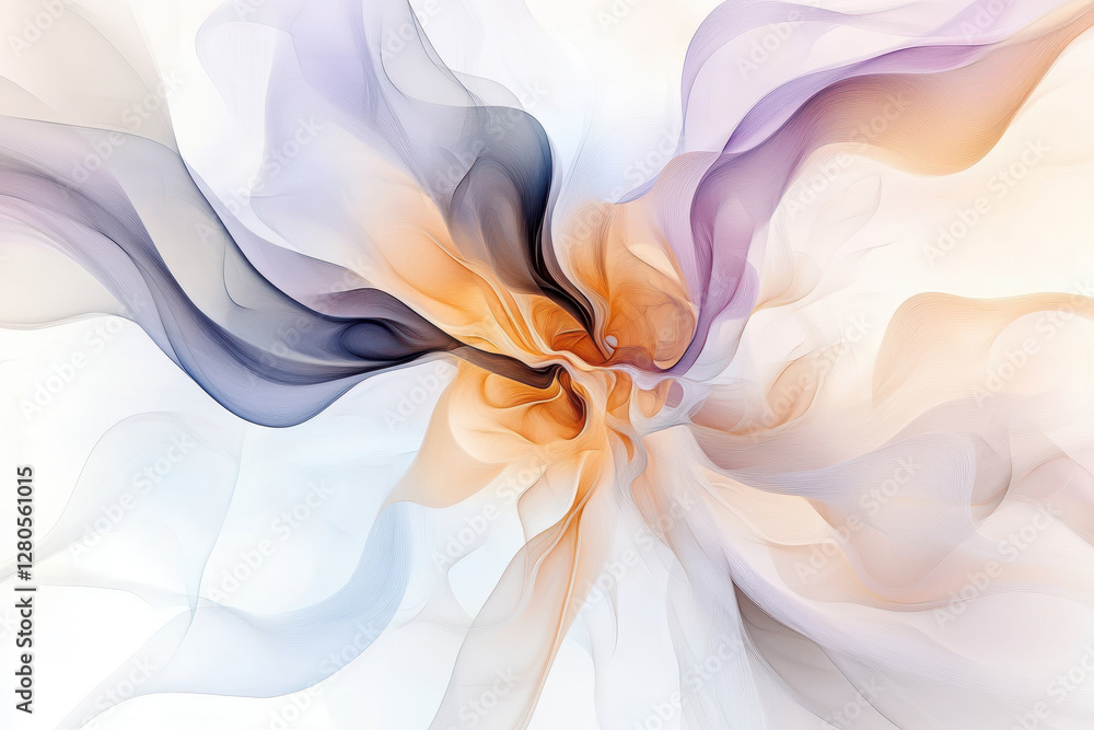 Wall mural abstract swirling design with vibrant and soft gradient colors blending harmoniously