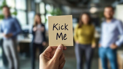 Fototapeta premium A hand holding a note that reads 