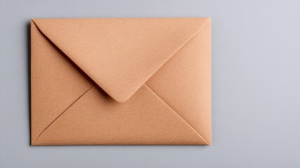 Simple Brown Envelope on Grey Background for Communication Concept