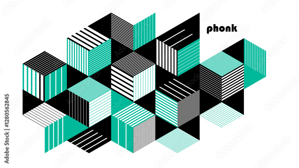 Canvas Prints isometric 3d cubes vector abstract geometric background, abstraction art polygonal graphic design wa