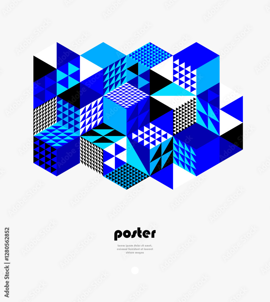 Canvas Prints isometric 3d cubes vector abstract geometric background, abstraction art polygonal graphic design wa