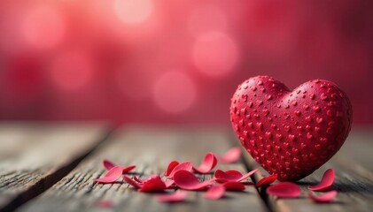 Weathered wood tabletop, soft Valentine's bokeh, texture, light