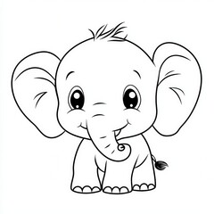 Fototapeta premium Cute Cartoon Elephant Illustration for Children Designs