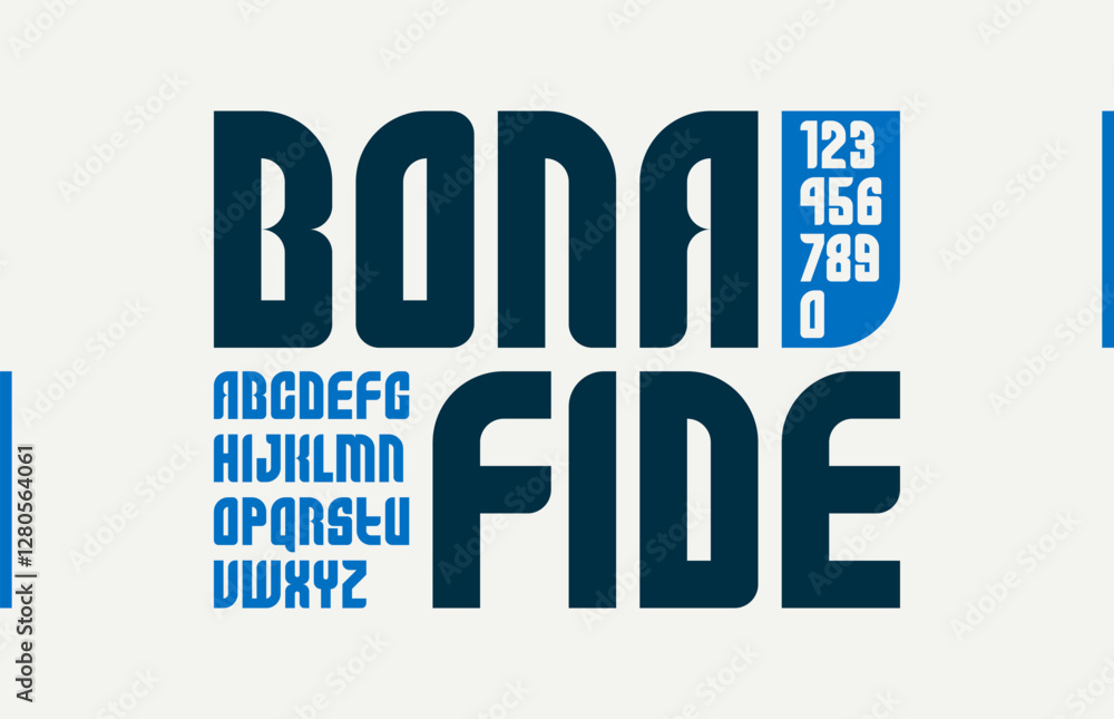 Poster bold simple sans serif elegant display font for logos headers or slogans, vector thick and beautiful