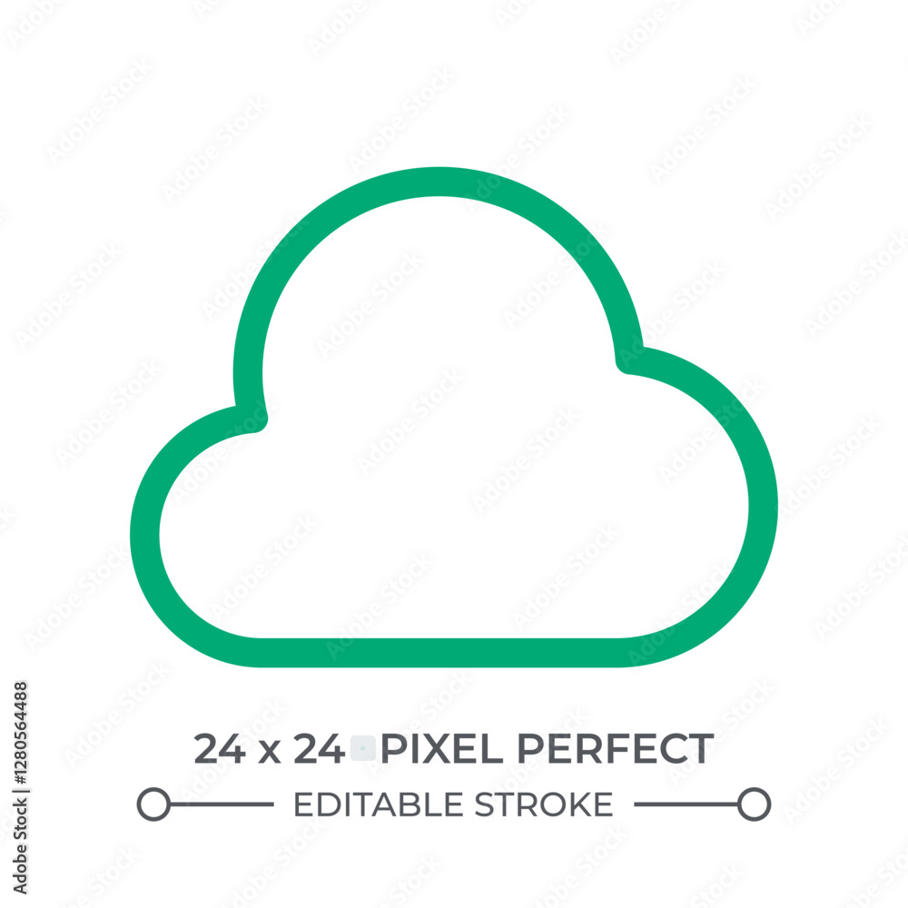 Poster cloud colorful line ui icon. nature atmospheric phenomena symbol. digital data storage service. comp