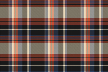 Stripped vector tartan textile, equal check seamless plaid. Continuity fabric pattern background texture in black and light colors.