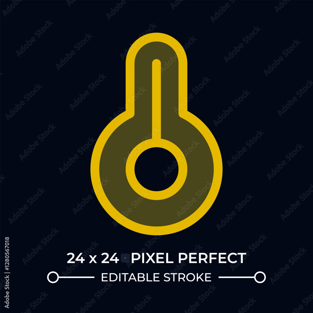 Poster thermometer dark color ui icon. temperature measurement tool. precision instrument for indication. h