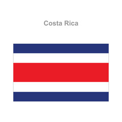 Costa Rica flag. Vector illustration of the national flag