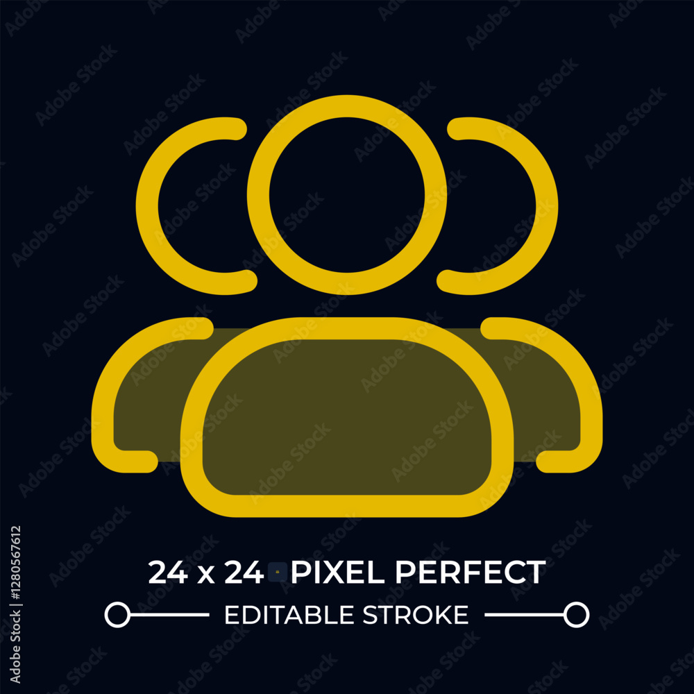 Poster people group dark color ui icon. leadership in teamwork. collaboration for efficiency improvement. c