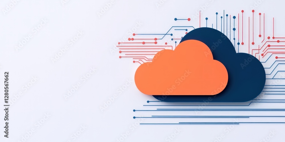 Poster Abstract Cloud Design with Circuits and Colorful Elements