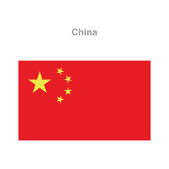 China flag. Vector illustration of the national flag