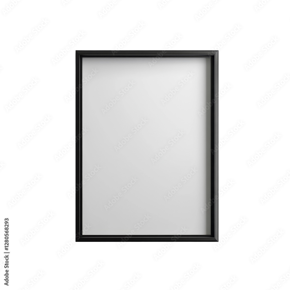 Poster simple empty picture frame with black border and white center