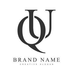 QU trendy logotype template. Initial letter q and u classic font style. Creative logo for company name or identity. © Olena